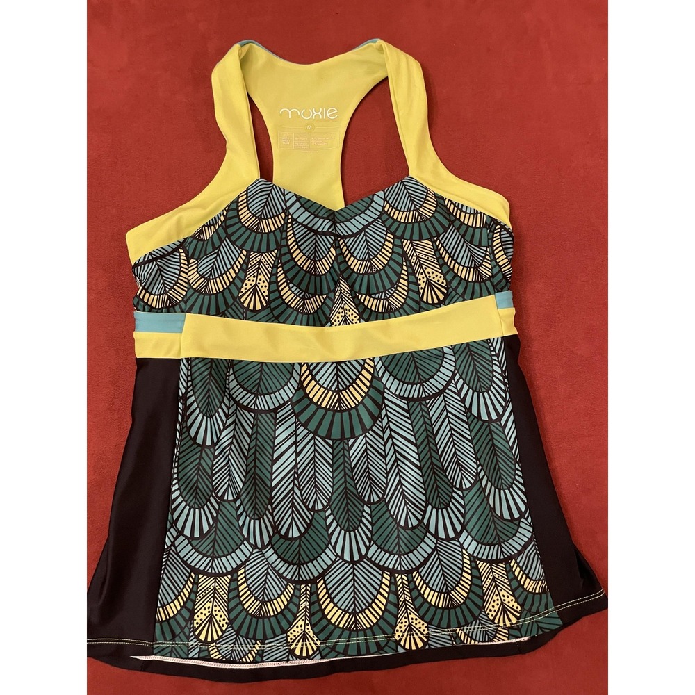 Moxie Cycling Co Tank Top Womens M Multicolor Padded Cycling Jersey Bra Pockets